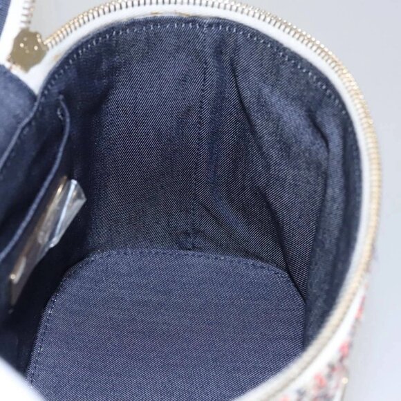 CHANEL Vanity Cosmetic Pouch Tweed Leather 2way Red White CC Auth 108914AM - Picture 12 of 16